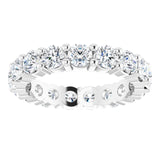 10K Gold Round Lab-Grown Diamond Shared-Prong Eternity Band – 3.5 mm Stones - White Gold - view 3