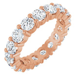 14K Gold Round Lab-Grown Diamond Shared-Prong Eternity Band – 3.8 mm Stones - Rose Gold