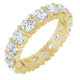 14K Gold Round Lab-Grown Diamond Shared-Prong Eternity Band – 3.8 mm Stones - Yellow Gold