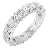 10K Gold Round Natural Diamond Shared-Prong Eternity Band – 3.8 mm Stones - White Gold