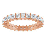 10K Gold Square Natural Diamond Shared-Prong Eternity Band – 2.25x2.25 mm Stones - Rose Gold - view 3