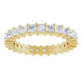 14K Gold Square Natural Diamond Shared-Prong Eternity Band – 2.25x2.25 mm Stones - Yellow Gold - view 3