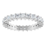 10K Gold Square Natural Diamond Shared-Prong Eternity Band – 2.25x2.25 mm Stones - White Gold - view 3