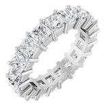 10K Gold Square Lab-Grown Diamond Shared-Prong Eternity Band – 3.5x3.5 mm Stones - White Gold