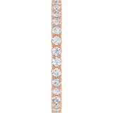 10K Gold Round Lab-Grown Diamond Shared-Prong Eternity Band – 1.75 mm Stones - Rose Gold - view 4