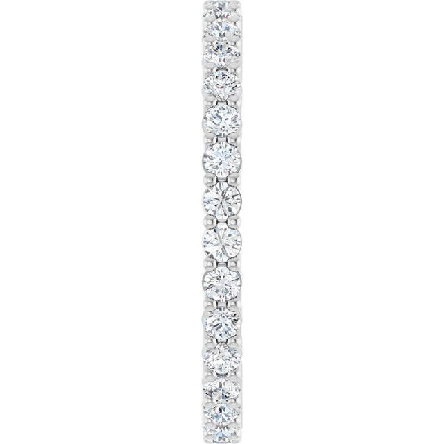 10K Gold Round Natural Diamond Shared-Prong Eternity Band – 1.75 mm Stones - White Gold - view 4