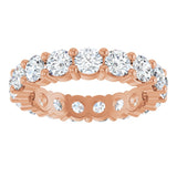 10K Gold Round Natural Diamond Shared-Prong Eternity Band – 3.75 mm Stones - Rose Gold - view 3