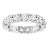 10K Gold Round Lab-Grown Diamond Shared-Prong Eternity Band – 3.75 mm Stones - White Gold - view 3