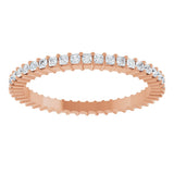 14K Gold Square Natural Diamond Shared-Prong Eternity Band – 1.75x1.75 mm Stones - Rose Gold - view 3