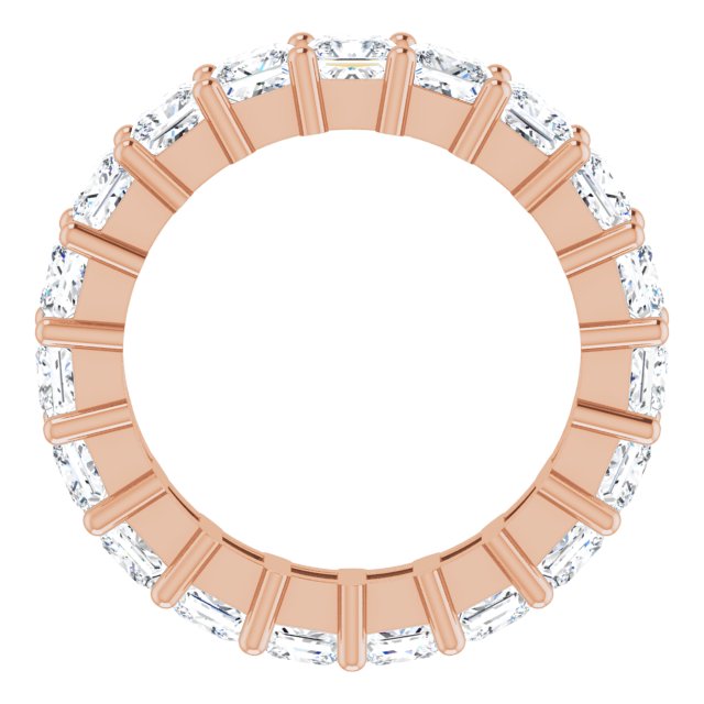 10K Gold Square Natural Diamond Shared-Prong Eternity Band – 3.5x3.5 mm Stones - Rose Gold - view 2