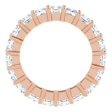 10K Gold Square Lab-Grown Diamond Shared-Prong Eternity Band – 3.5x3.5 mm Stones - Rose Gold - view 2