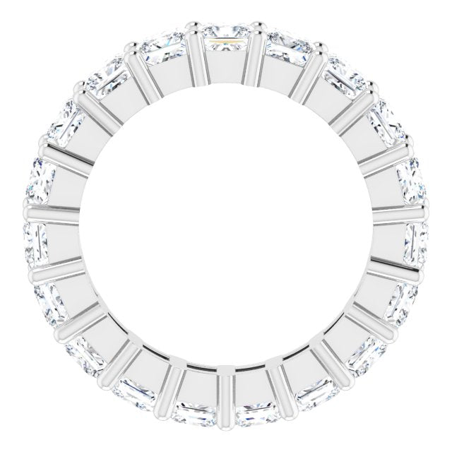 10K Gold Square Lab-Grown Diamond Shared-Prong Eternity Band – 3.5x3.5 mm Stones - White Gold - view 2