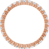 10K Gold Round Natural Diamond Shared-Prong Eternity Band – 2 mm Stones - Rose Gold - view 2