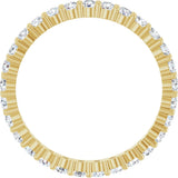 14K Gold Round Lab-Grown Diamond Shared-Prong Eternity Band – 2 mm Stones - Yellow Gold - view 2
