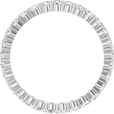 10K Gold Round Natural Diamond Shared-Prong Eternity Band – 2 mm Stones - White Gold - view 2