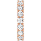 10K Gold Round Lab-Grown Diamond Shared-Prong Eternity Band – 3.4 mm Stones - Rose Gold - view 4