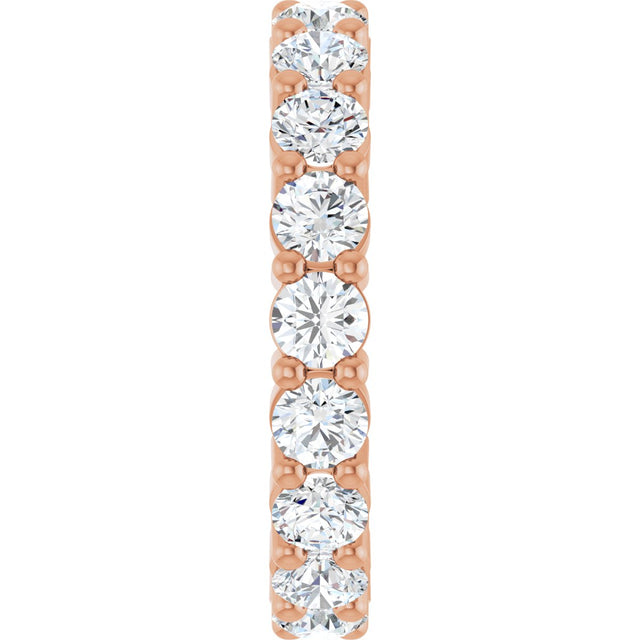 10K Gold Round Lab-Grown Diamond Shared-Prong Eternity Band – 3.4 mm Stones - Rose Gold - view 4