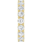 14K Gold Round Lab-Grown Diamond Shared-Prong Eternity Band – 3.4 mm Stones - Yellow Gold - view 4