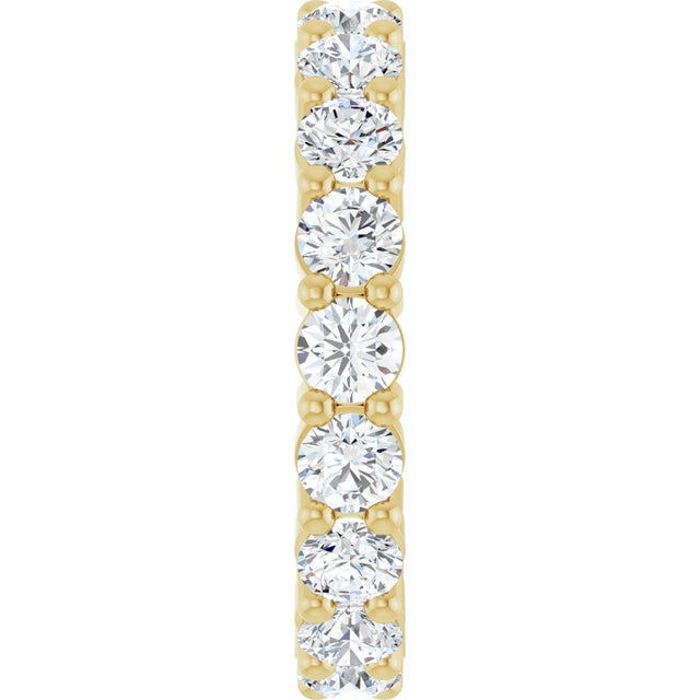 14K Gold Round Lab-Grown Diamond Shared-Prong Eternity Band – 3.4 mm Stones - Yellow Gold - view 4