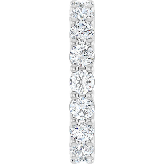 10K Gold Round Natural Diamond Shared-Prong Eternity Band – 3.4 mm Stones - White Gold - view 4