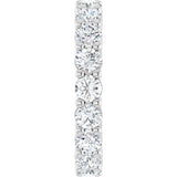 14K Gold Round Lab-Grown Diamond Shared-Prong Eternity Band – 3.4 mm Stones - White Gold - view 4