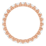 10K Gold Round Lab-Grown Diamond Shared-Prong Eternity Band – 2.25 mm Stones - Rose Gold - view 2
