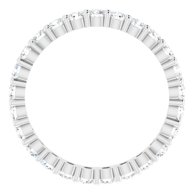10K Gold Round Lab-Grown Diamond Shared-Prong Eternity Band – 2.25 mm Stones - White Gold - view 2