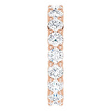 10K Gold Round Natural Diamond Shared-Prong Eternity Band – 3.4 mm Stones - Rose Gold - view 4