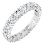 10K Gold Round Lab-Grown Diamond Shared-Prong Eternity Band – 3.2 mm Stones - White Gold