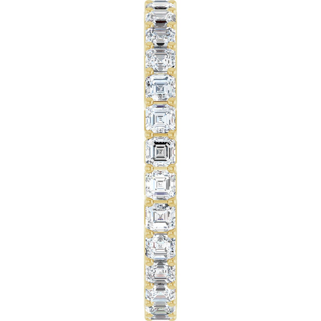 14K Gold Asscher Lab-Grown Diamond Shared-Prong Eternity Band – 2x2 mm Stones - Yellow Gold - view 4