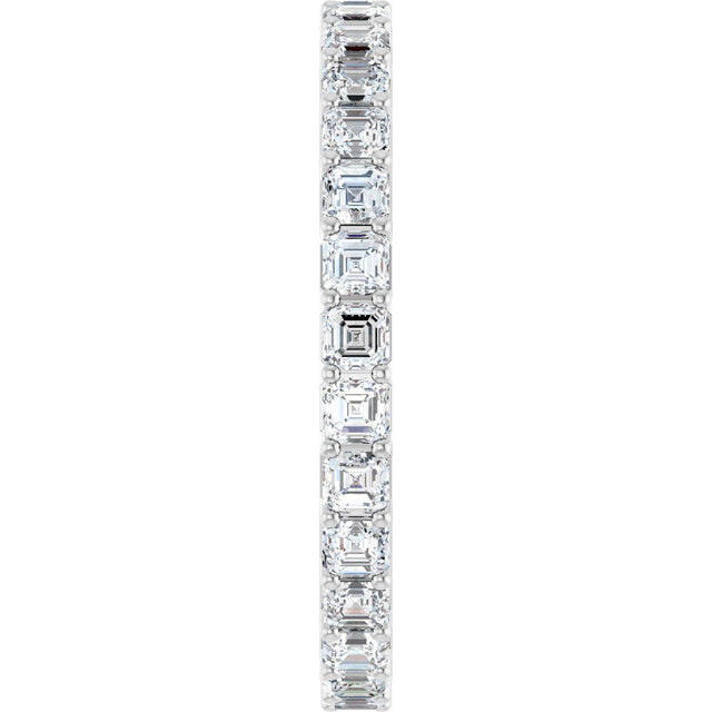 Platinum Asscher Lab-Grown Diamond Shared-Prong Eternity Band – 2x2 mm Stones - view 4
