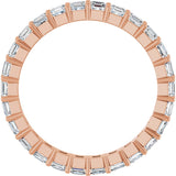 14K Gold Asscher Lab-Grown Diamond Shared-Prong Eternity Band – 2.3x2.3 mm Stones - Rose Gold - view 2