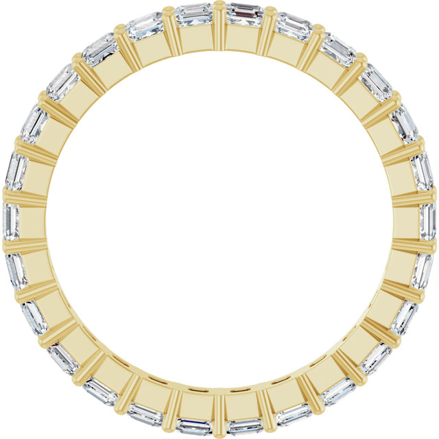 14K Gold Asscher Lab-Grown Diamond Shared-Prong Eternity Band – 2.3x2.3 mm Stones - Yellow Gold - view 2