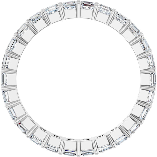 Platinum Asscher Lab-Grown Diamond Shared-Prong Eternity Band – 2.3x2.3 mm Stones - view 2