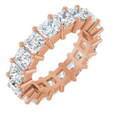 14K Gold Square Lab-Grown Diamond Shared-Prong Eternity Band – 3.75x3.75 mm Stones - Rose Gold