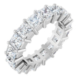 10K Gold Square Lab-Grown Diamond Shared-Prong Eternity Band – 3.75x3.75 mm Stones - White Gold