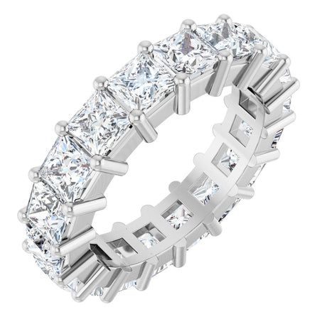 10K Gold Square Lab-Grown Diamond Shared-Prong Eternity Band – 3.75x3.75 mm Stones - White Gold