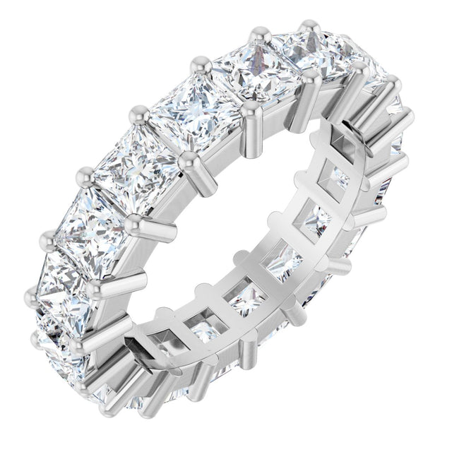 14K Gold Square Lab-Grown Diamond Shared-Prong Eternity Band – 3.75x3.75 mm Stones - White Gold