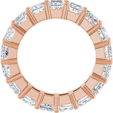 10K Gold Square Lab-Grown Diamond Shared-Prong Eternity Band – 4x4 mm Stones - Rose Gold - view 2