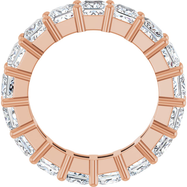 10K Gold Square Lab-Grown Diamond Shared-Prong Eternity Band – 4x4 mm Stones - Rose Gold - view 2