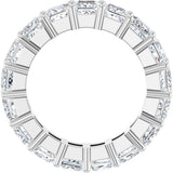 10K Gold Square Lab-Grown Diamond Shared-Prong Eternity Band – 4x4 mm Stones - White Gold - view 2