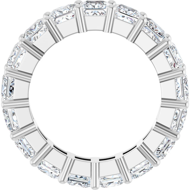 10K Gold Square Lab-Grown Diamond Shared-Prong Eternity Band – 4x4 mm Stones - White Gold - view 2