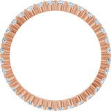 10K Gold Round Lab-Grown Diamond Shared-Prong Eternity Band – 1.75 mm Stones - Rose Gold - view 2
