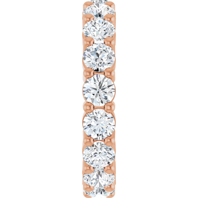 10K Gold Round Natural Diamond Shared-Prong Eternity Band – 3.75 mm Stones - Rose Gold - view 4