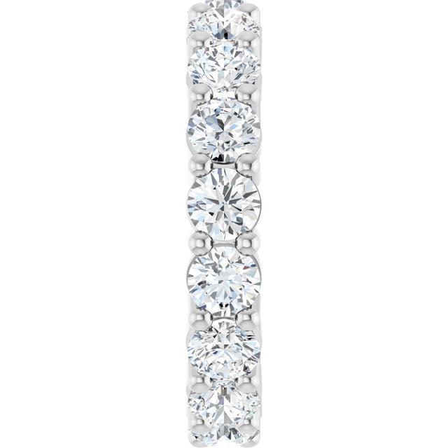 10K Gold Round Natural Diamond Shared-Prong Eternity Band – 3.75 mm Stones - White Gold - view 4