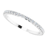 10K Gold Round Lab-Grown Diamond Shared-Prong Eternity Band – 1.3 mm Stones - White Gold - view 5