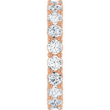 10K Gold Round Lab-Grown Diamond Shared-Prong Eternity Band – 3 mm Stones - Rose Gold - view 4