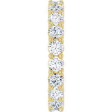 14K Gold Round Lab-Grown Diamond Shared-Prong Eternity Band – 3 mm Stones (1 3/4–2 1/3 CTW) - Yellow Gold - view 4