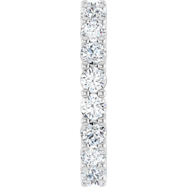 10K Gold Round Lab-Grown Diamond Shared-Prong Eternity Band – 3 mm Stones - White Gold - view 4