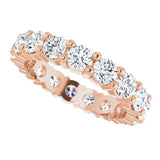 10K Gold Round Lab-Grown Diamond Shared-Prong Eternity Band – 3.5 mm Stones - Rose Gold - view 5